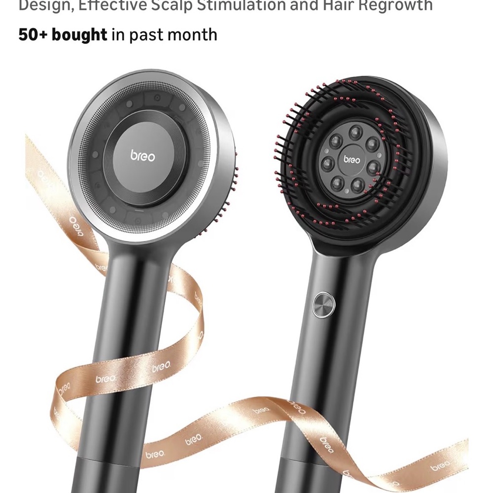 Breo Scalp Massager in Black and Silver